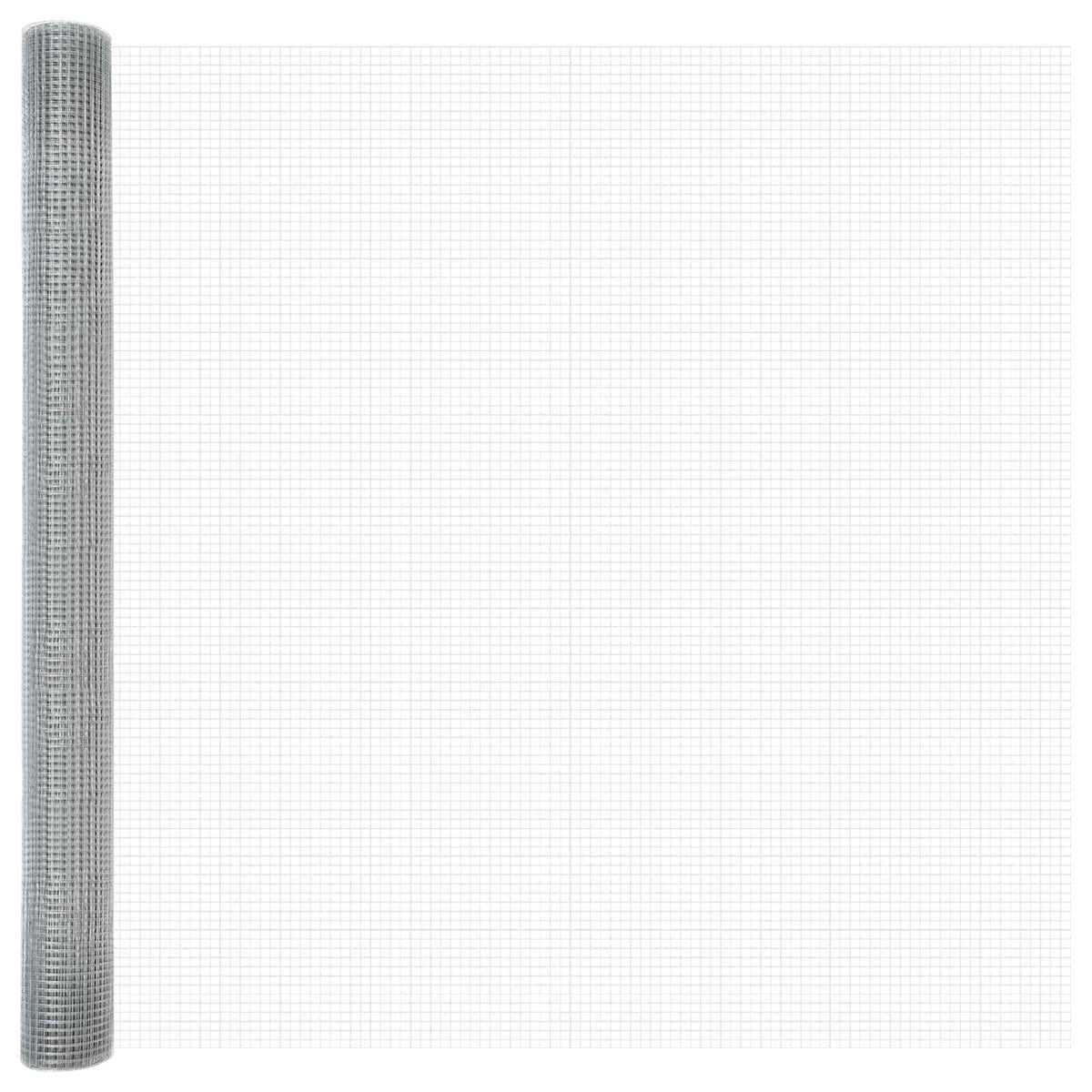 Vidaxl Schweißdrahtzaun Silber 1,6 x 25 m