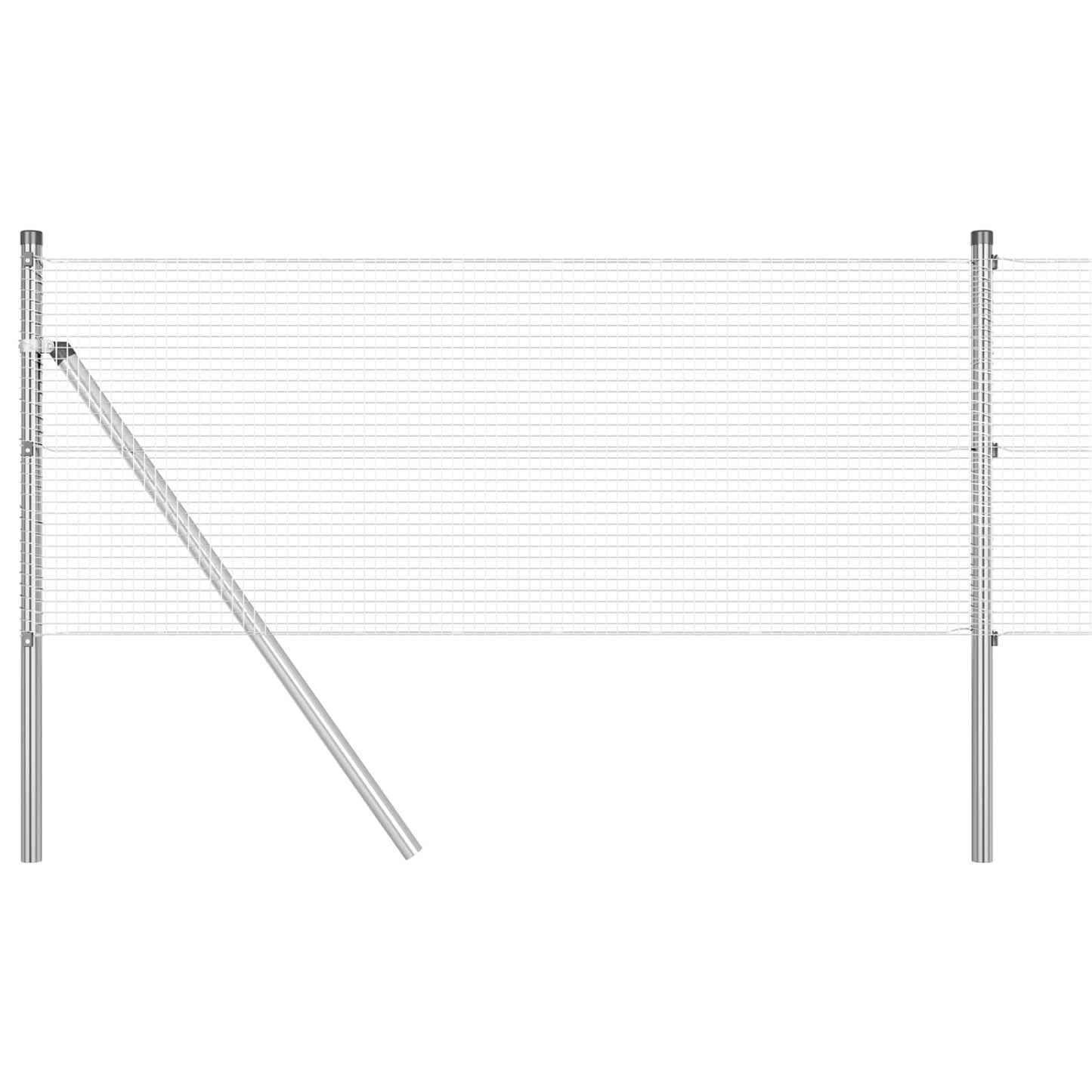 Vidaxl Schweißdrahtzaun Silber 0,4 x 50 m
