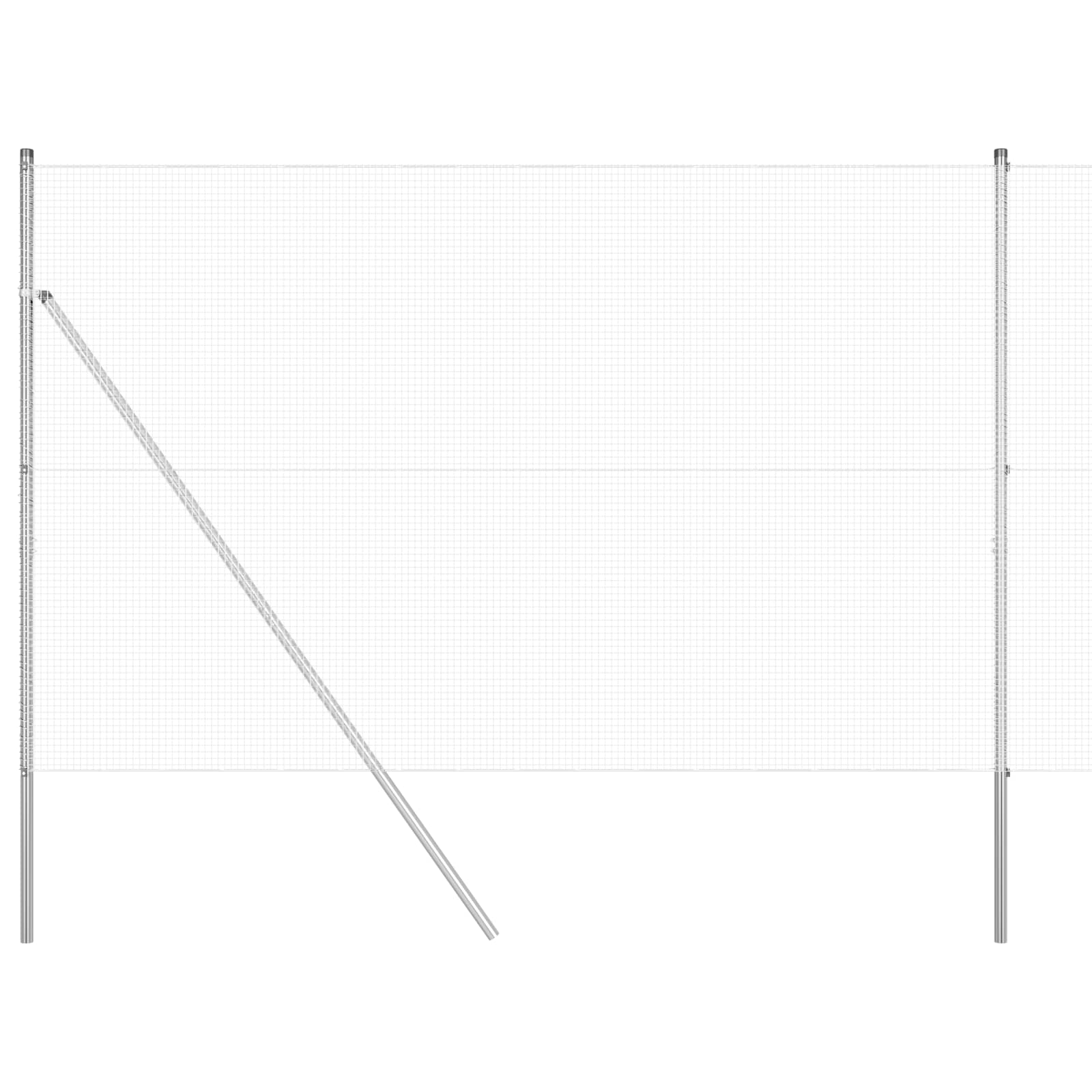 Vidaxl Schweißdrahtzaun Silber 1,6 x 50 m