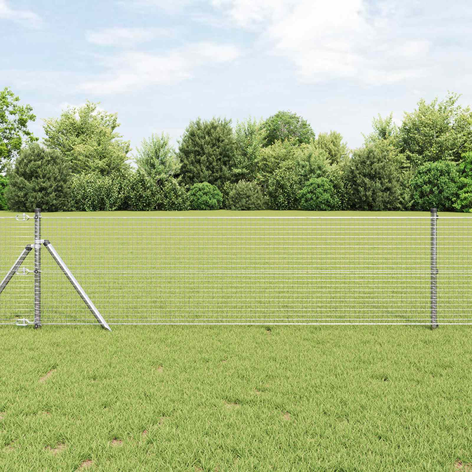 Vidaxl Schweißdrahtzaun Silber 0,8 x 100 m