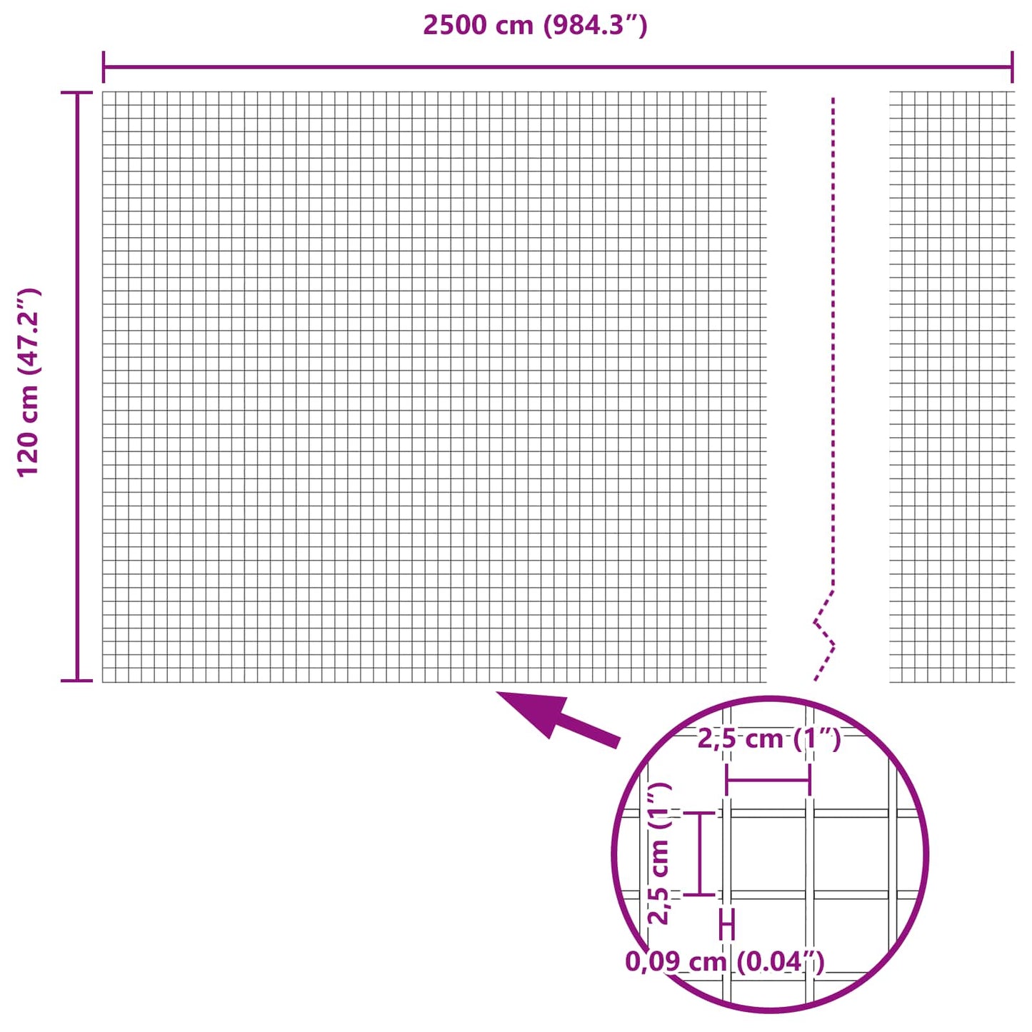 Vidaxl Schweißdrahtzaun grün 1,2 x 25 m