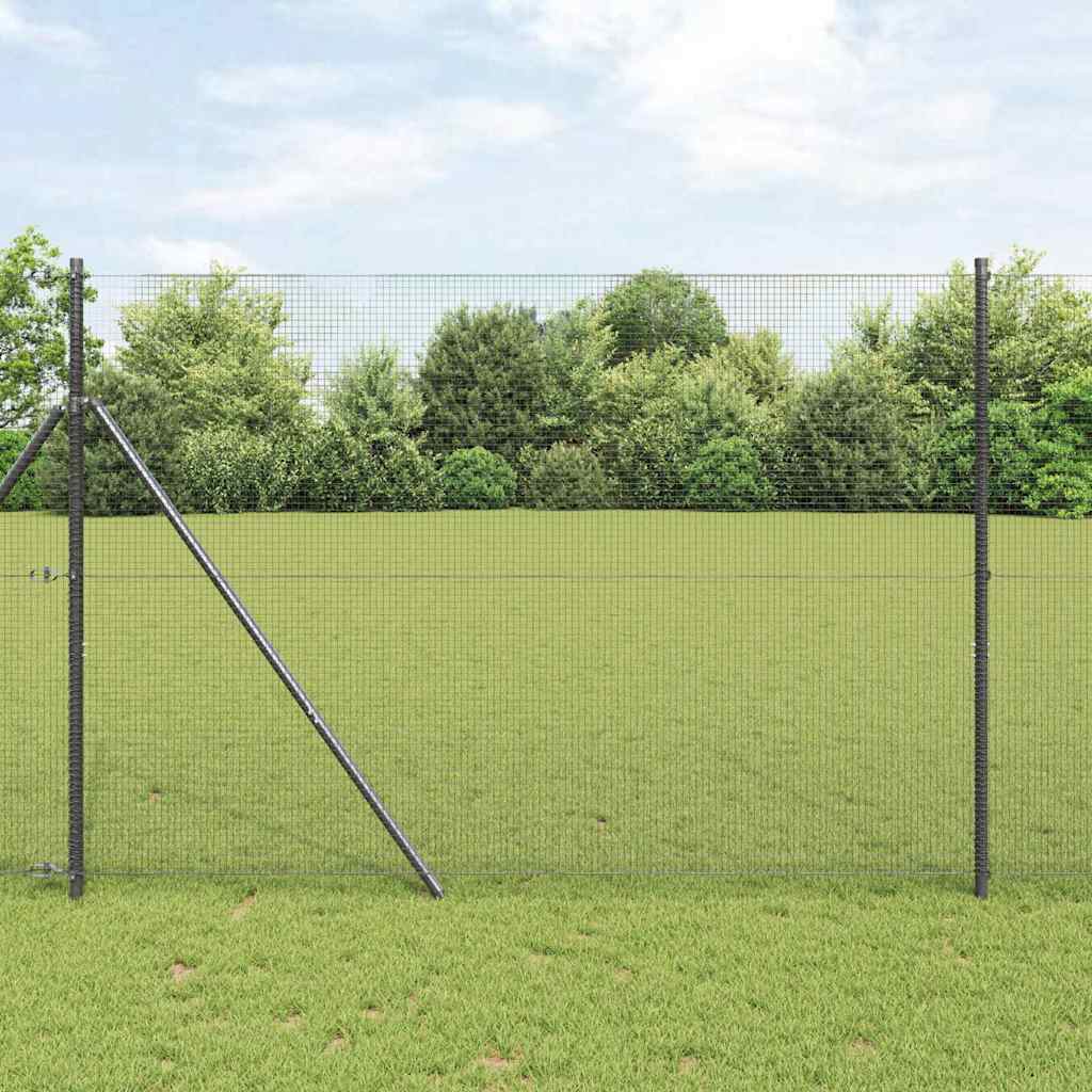 Vidaxl Schweißdrahtzaun grau 1,5 x 25 m
