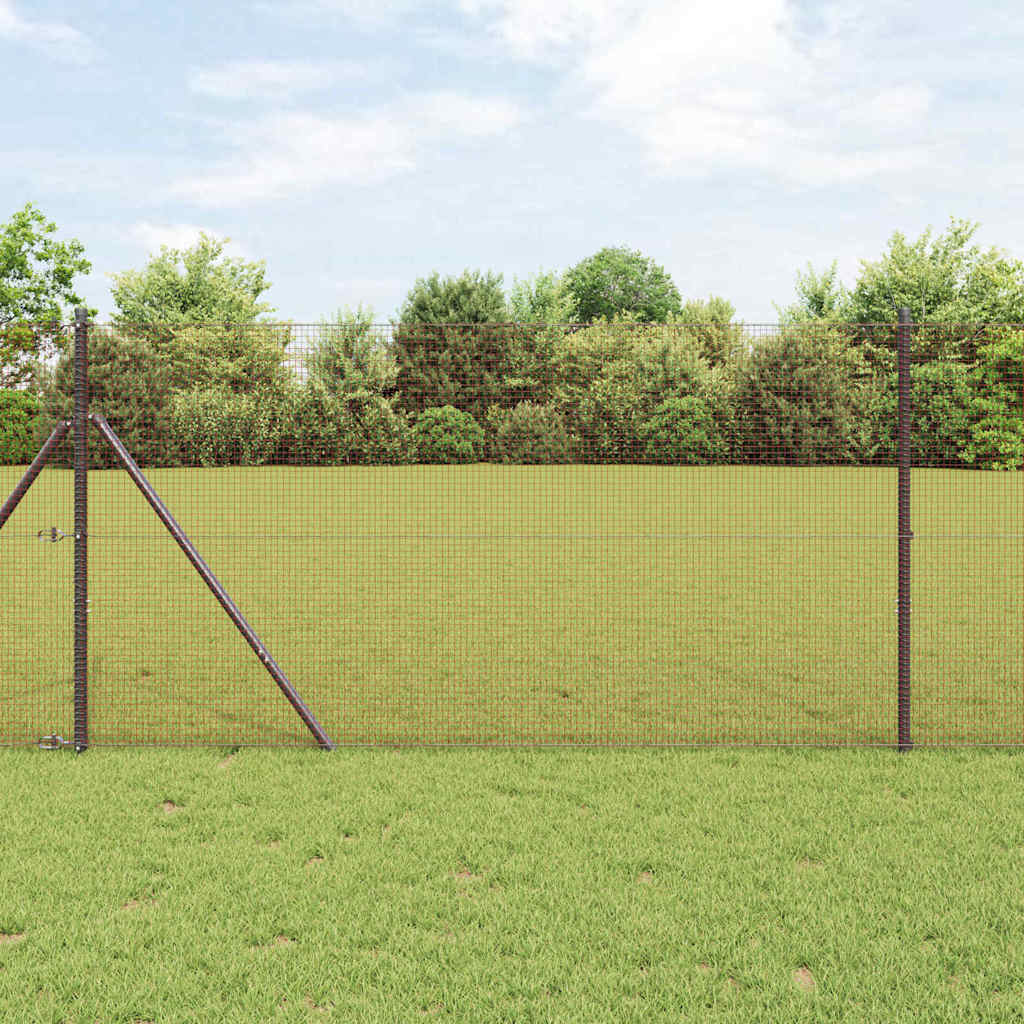Vidaxl Schweißdrahtzaun rot 1,5 x 10 m