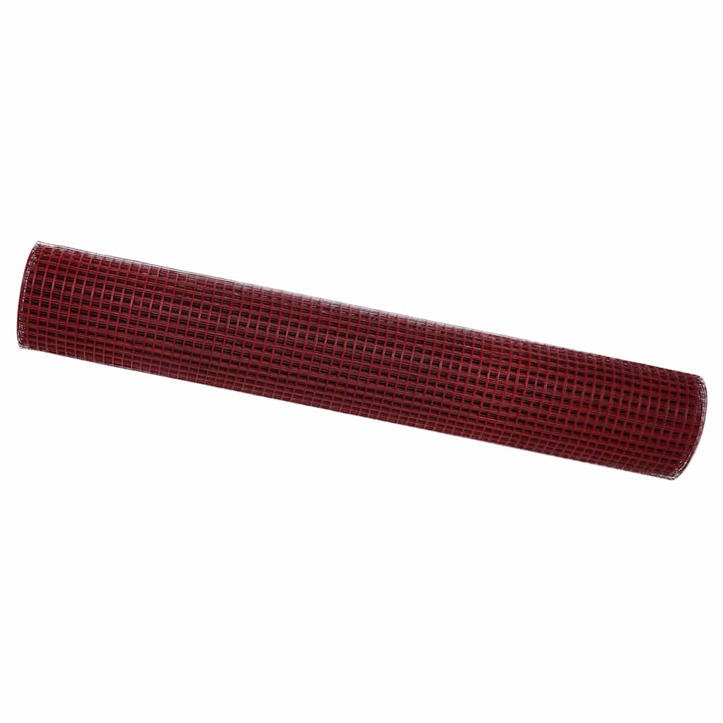 Vidaxl Schweißdrahtzaun rot 1,5 x 10 m