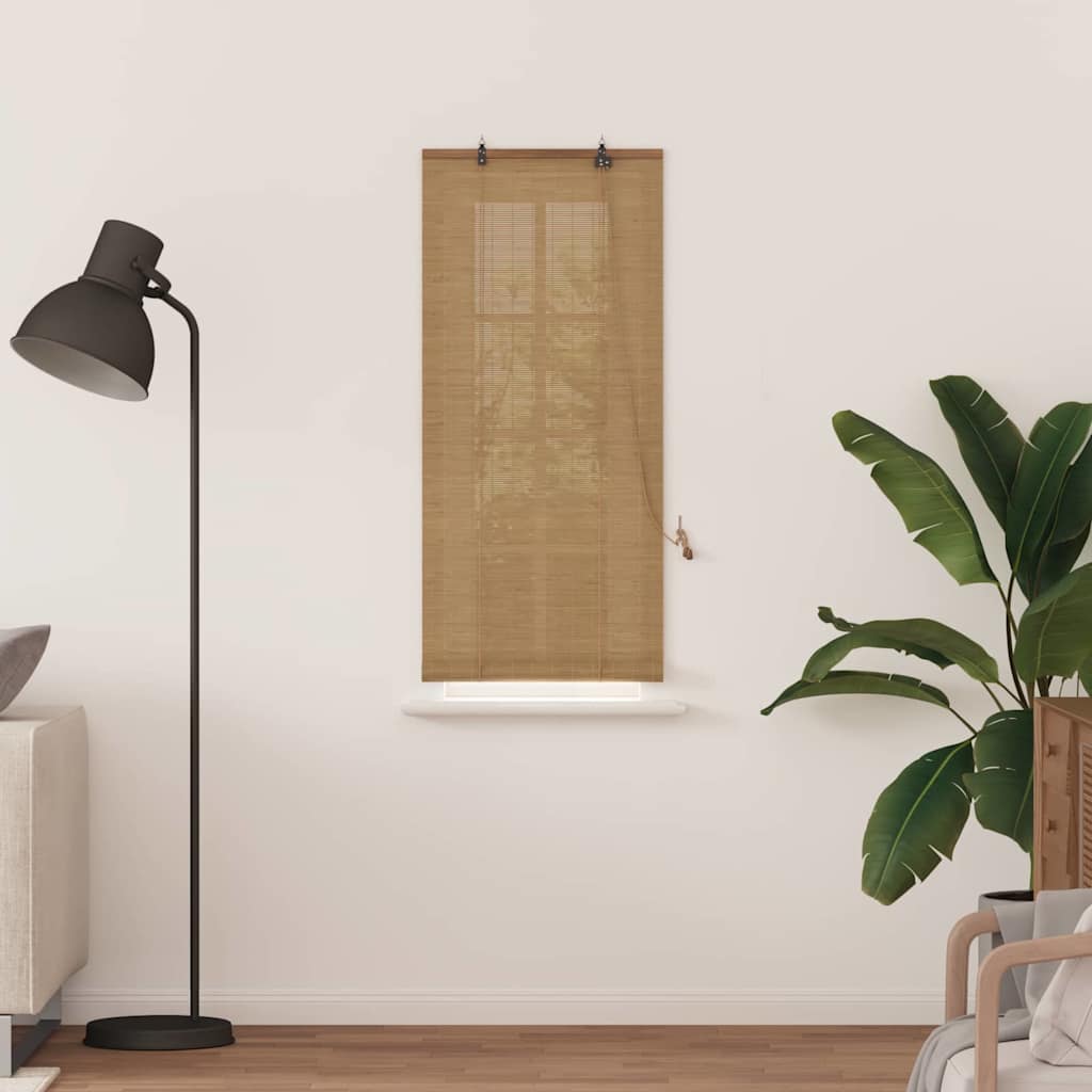 VidaXL Rollo mit Vorhängen Braun 60 x 160 cm Bambus