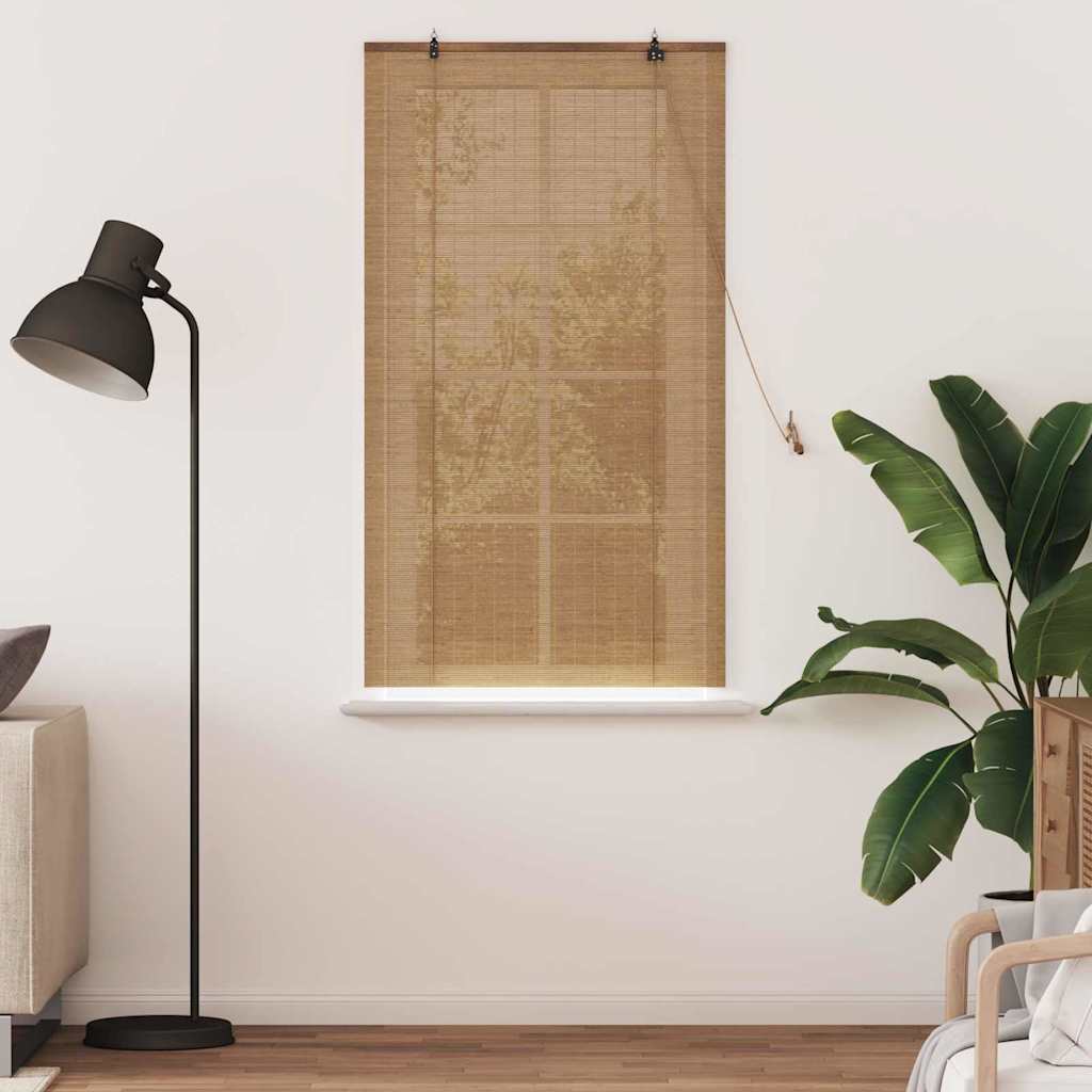 VidaXL Rollo mit Vorhängen Braun 80 x 160 cm Bambus
