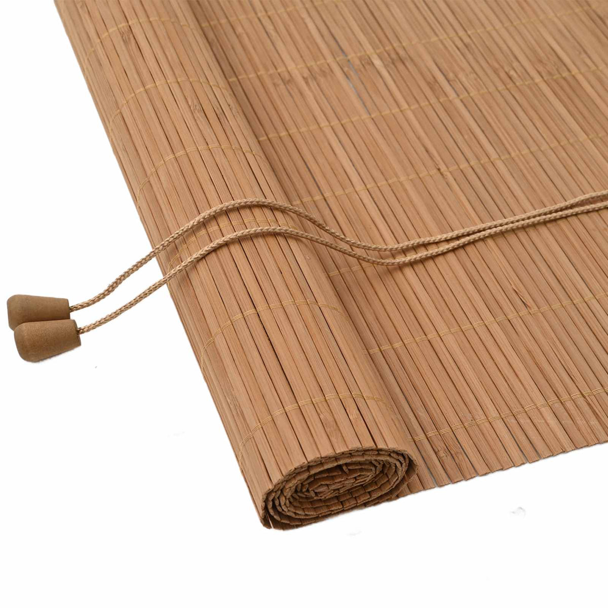 Vidaxx Rollo mit Vorhängen Braun 140 x 160 cm Bambus