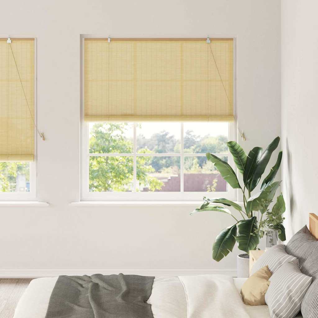 VidaXL Rollo mit Vorhängen Natur 140 x 220 cm Bambus