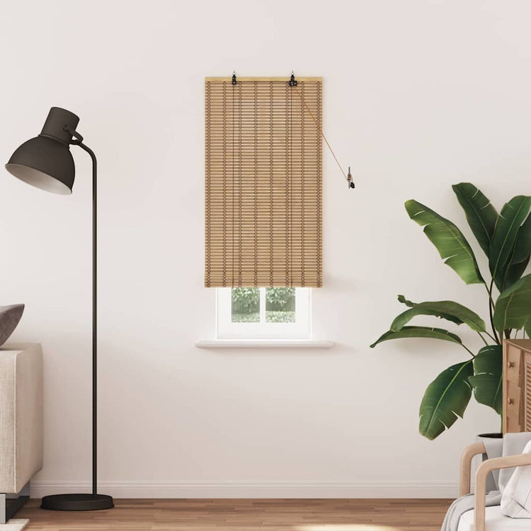 VidaXL Rollo mit Vorhängen Natur 60 x 220 cm Bambus
