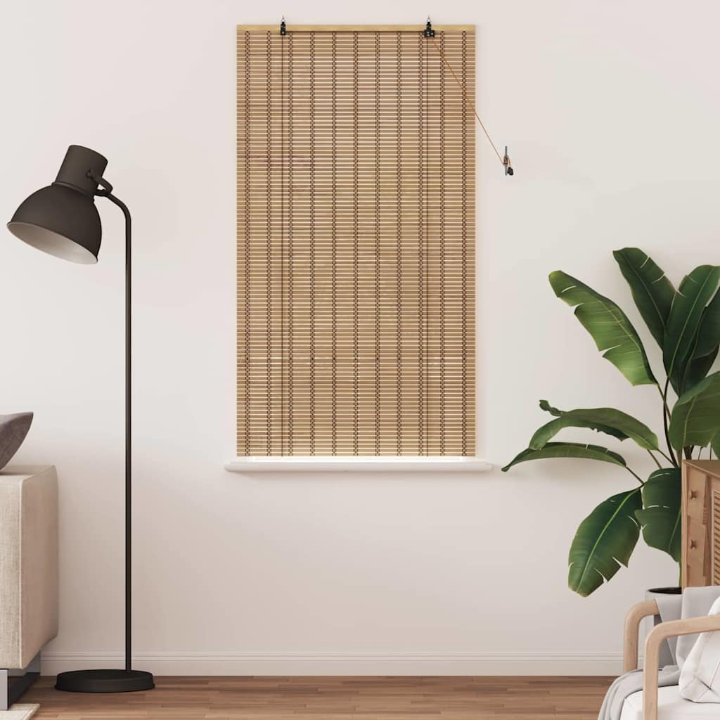 VidaXL Rollo mit Vorhängen Natur 80 x 160 cm Bambus