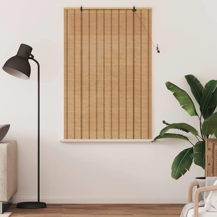 Vidaxxl Rollo mit Vorhängen Natur 100 x 160 cm Bambus