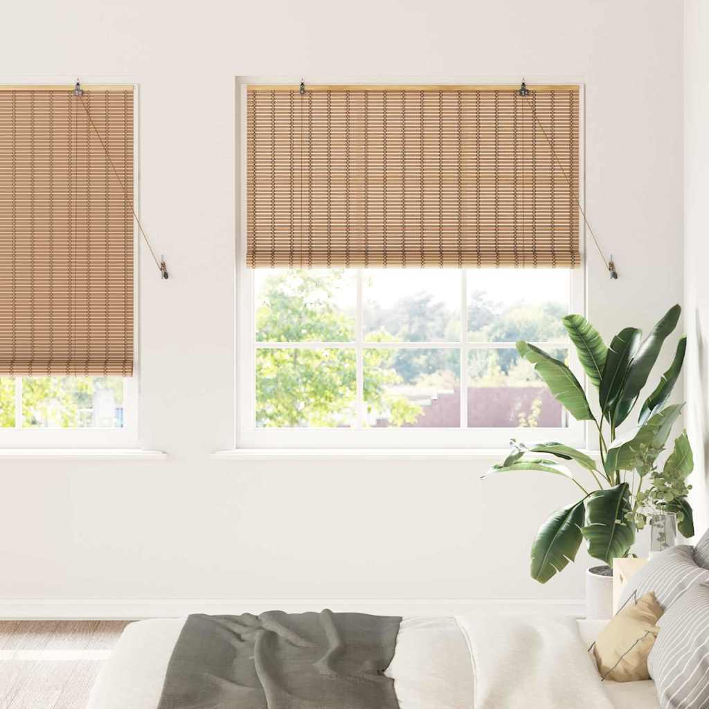 VidaXL Rollo mit Vorhängen Natur 140 x 220 cm Bambus