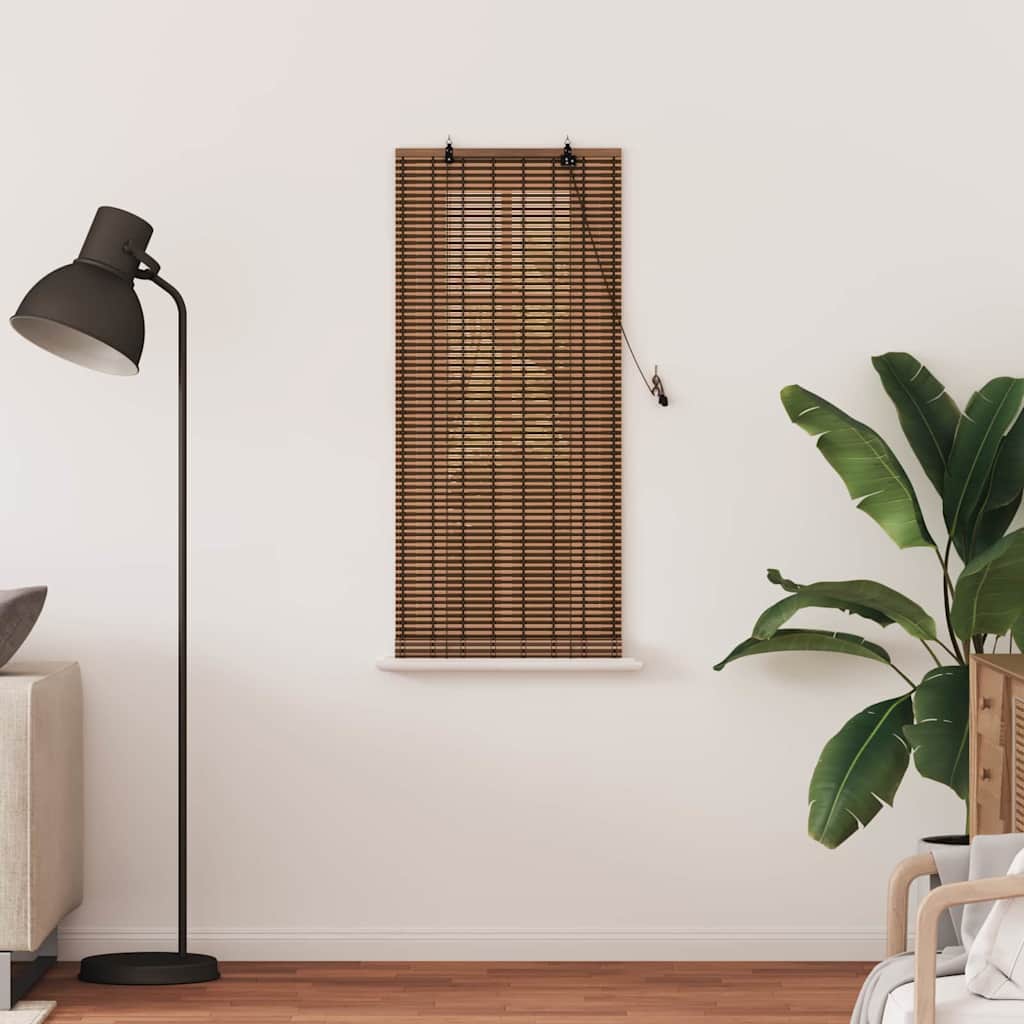 VidaXL Rollo mit Vorhängen Braun 60 x 160 cm Bambus