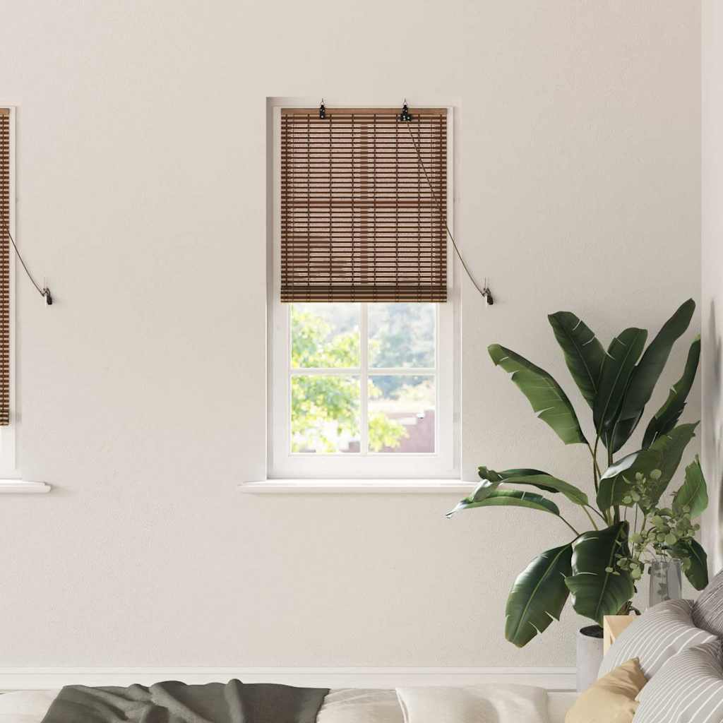 VidaXL Rollo mit Vorhängen Braun 60 x 220 cm Bambus
