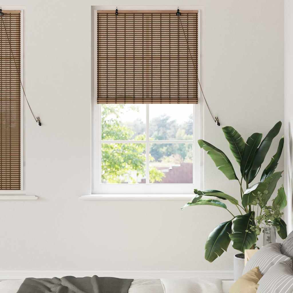 VidaXL Rollo mit Vorhängen Braun 80 x 160 cm Bambus
