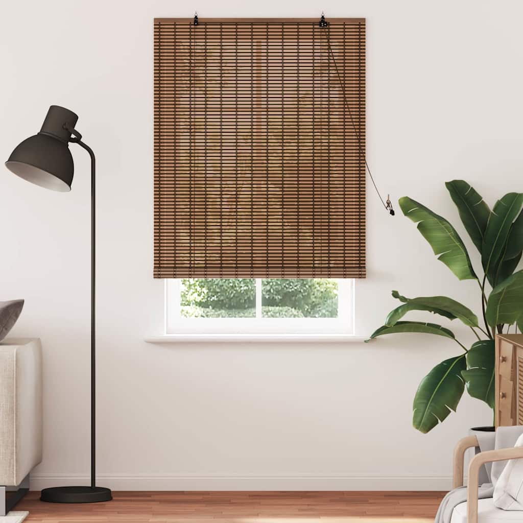 VidaXL Rollo mit Vorhängen Braun 100 x 220 cm Bambus