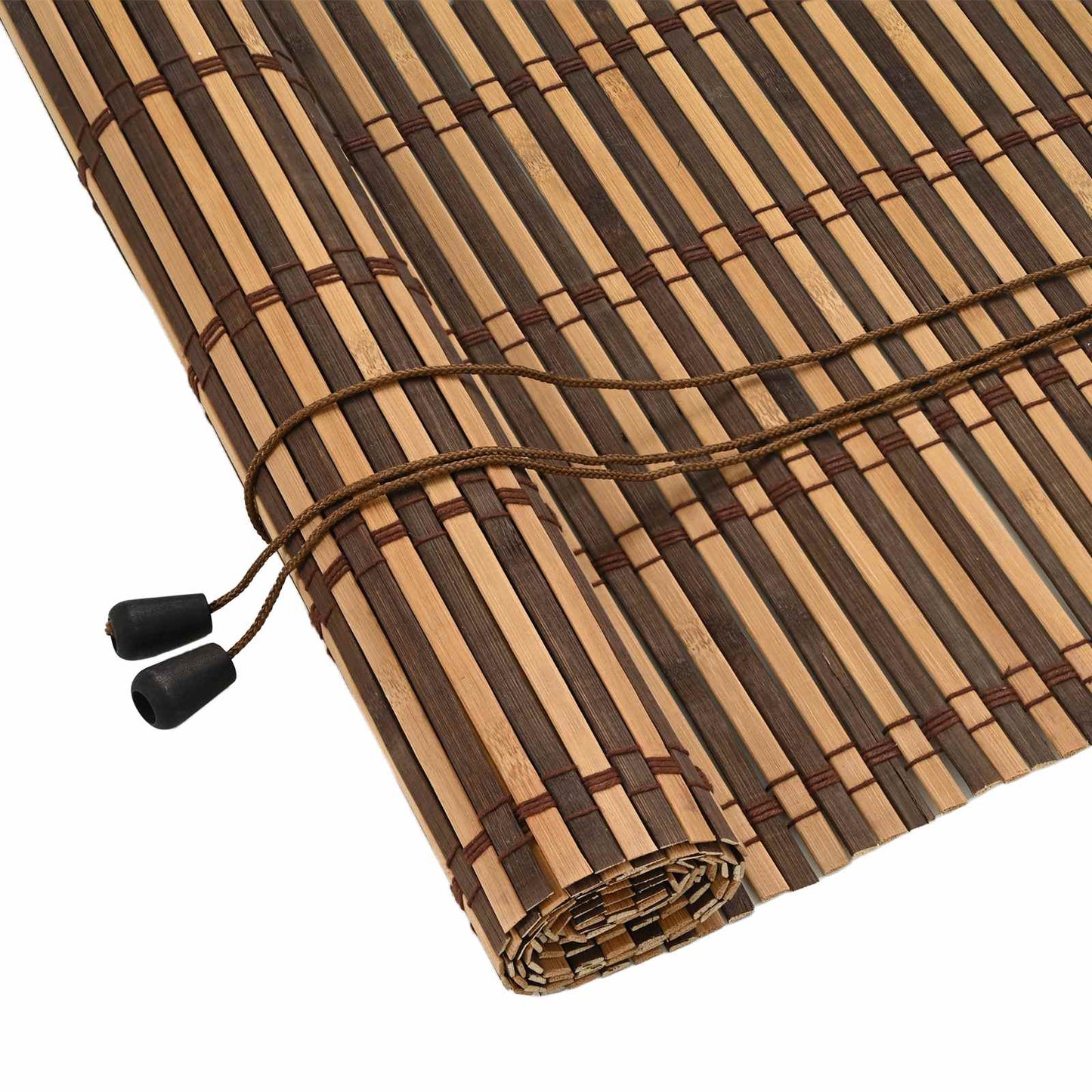 VidaXL Rollo mit Vorhängen Braun 110 x 160 cm Bambus