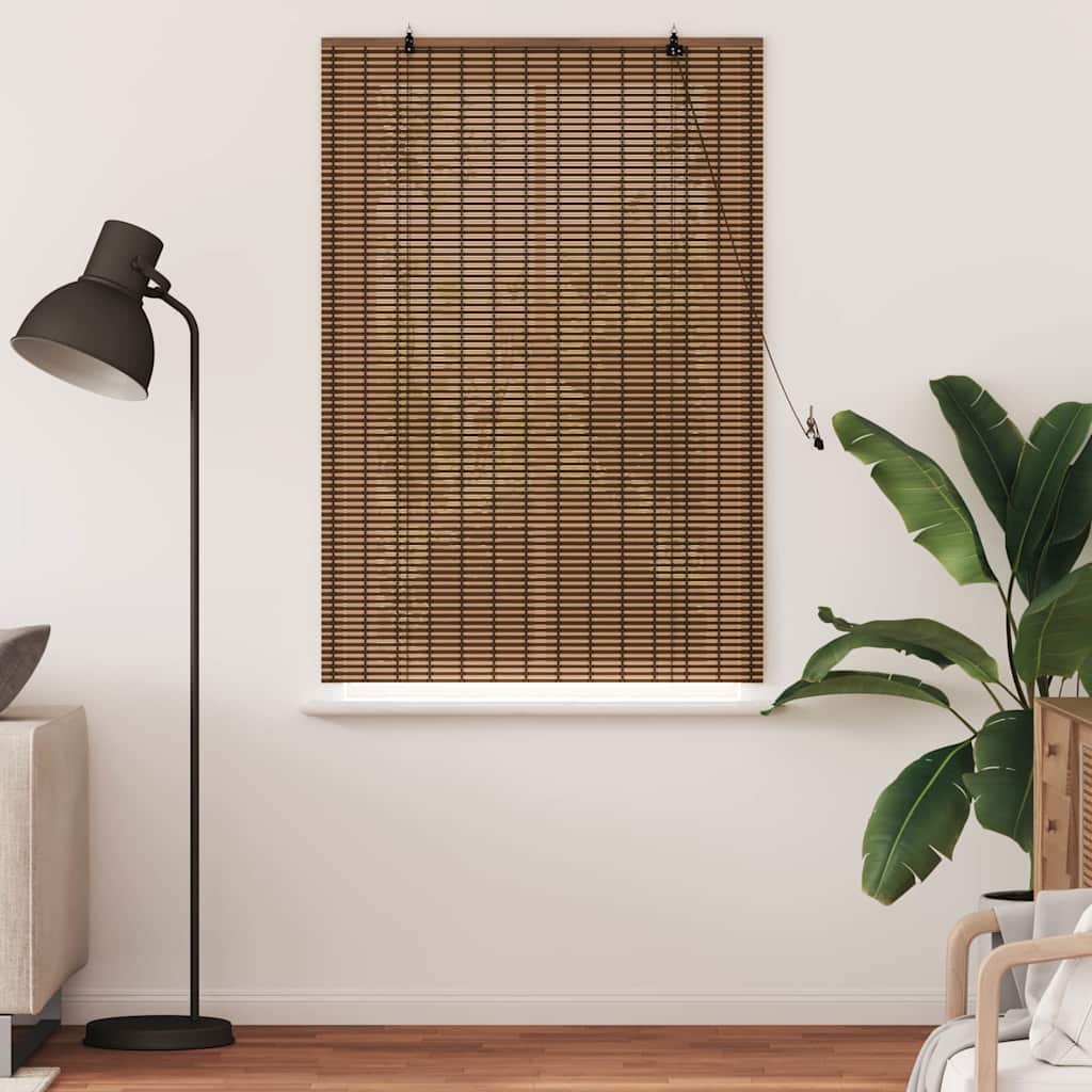 VidaXL Rollo mit Vorhängen Braun 120 x 160 cm Bambus