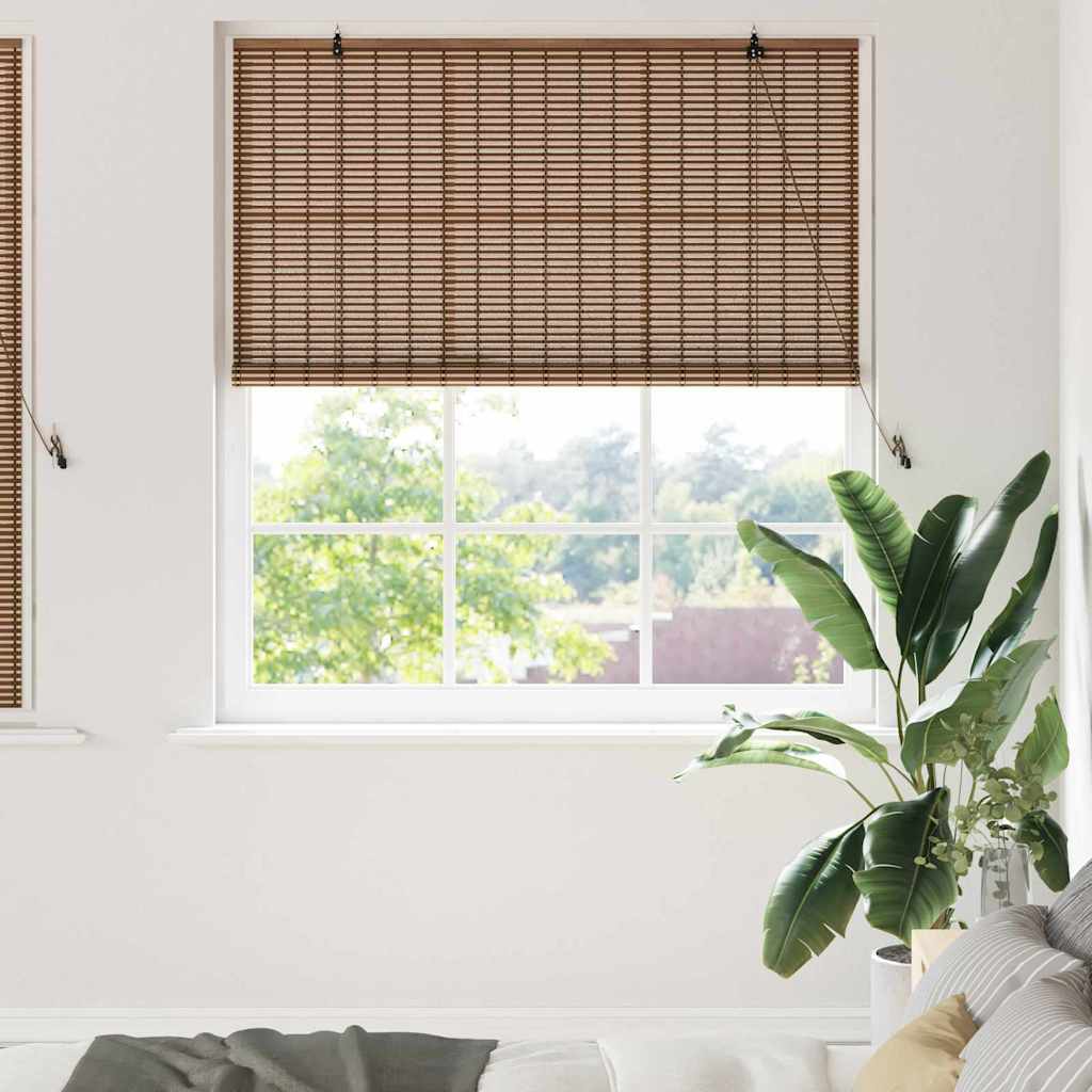 VidaXL Rollo mit Vorhängen Braun 150 x 160 cm Bambus