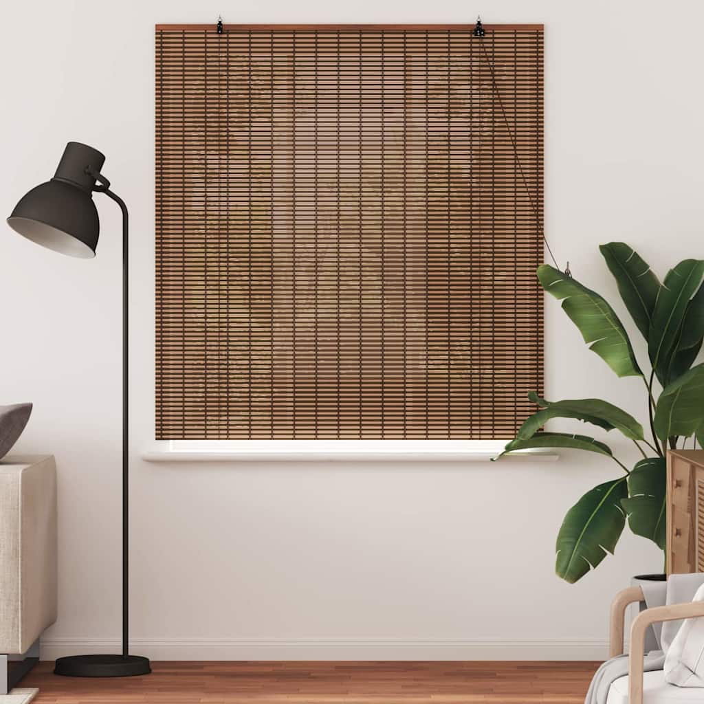 VidaXL Rollo mit Vorhängen Braun 150 x 160 cm Bambus