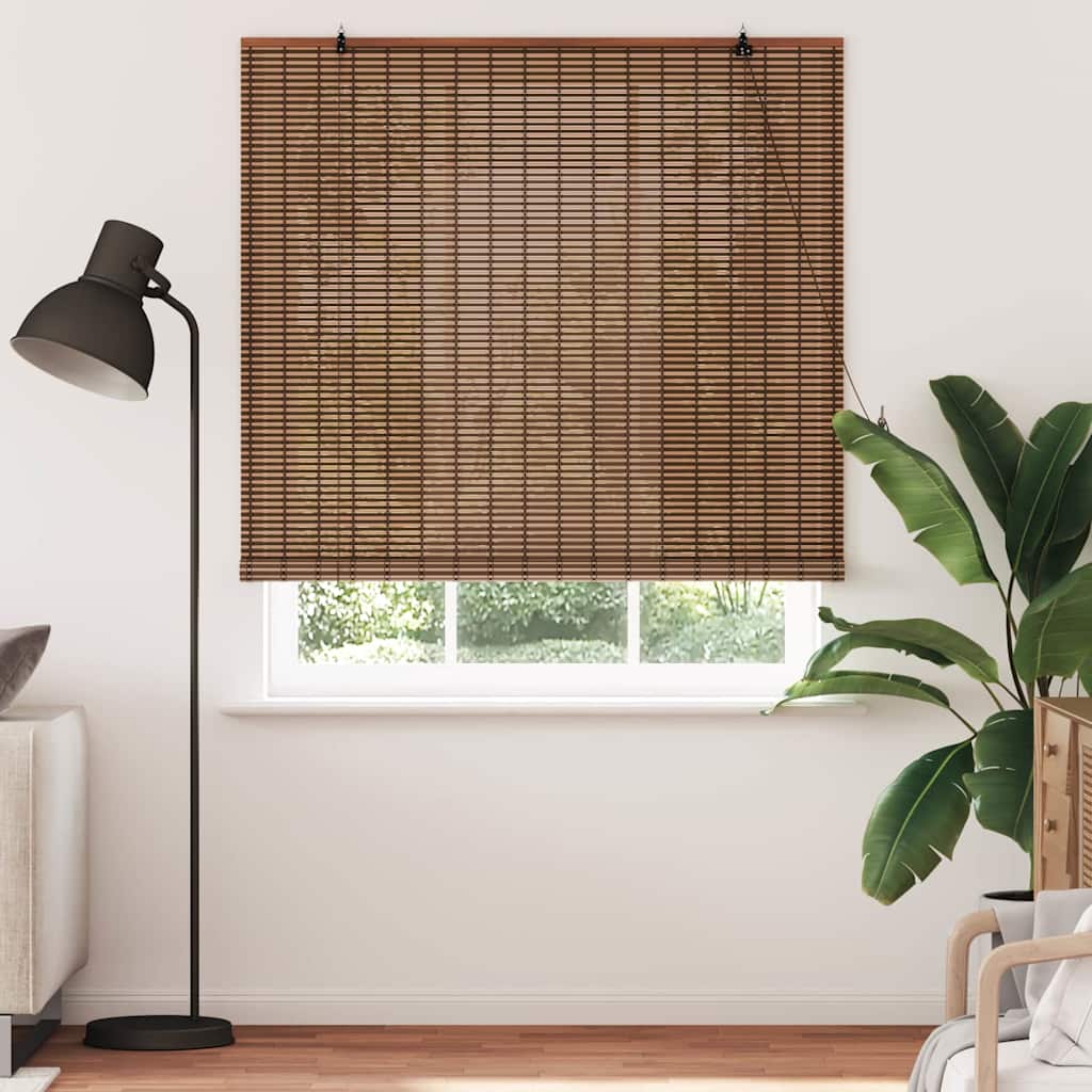 VidaXL Rollo mit Vorhängen Braun 150 x 220 cm Bambus