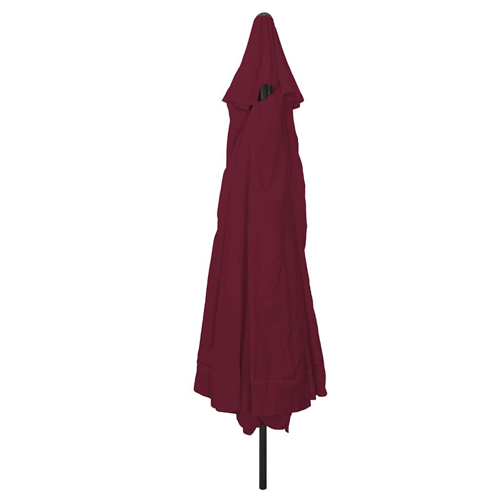 VidaXL Gartensonnenschirm Bordeauxrot 395 x 395 x 245 cm Polyester und Stahl
