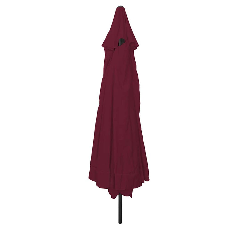 VidaXL Gartensonnenschirm Bordeauxrot 395 x 395 x 245 cm Polyester und Stahl