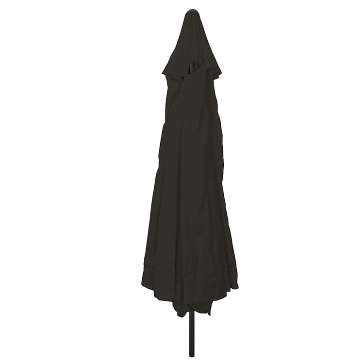 VidaXL Gartensonnenschirm Schwarz 395 x 395 x 245 cm Polyester und Stahl