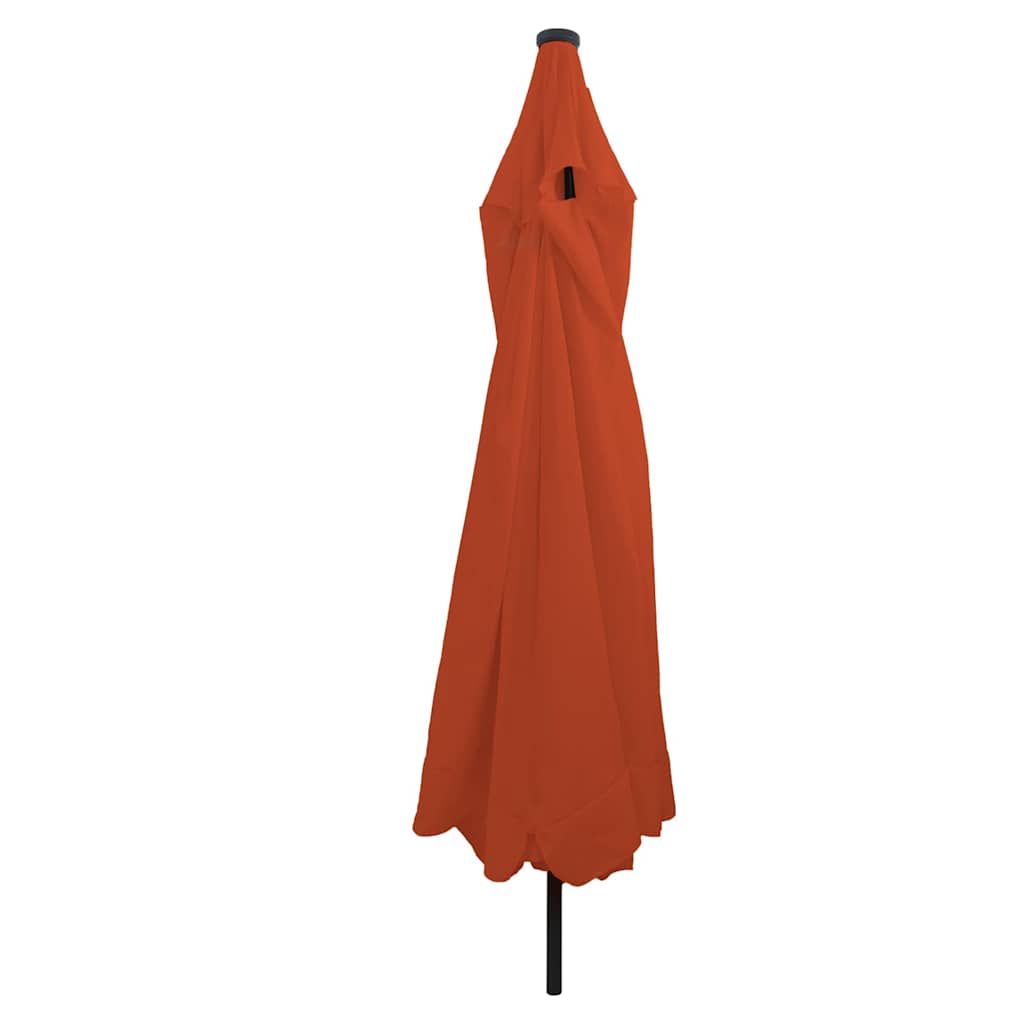 Vidaxxl Gartensonnenschirm Terrakotta 395 x 395 x 245 cm Polyester