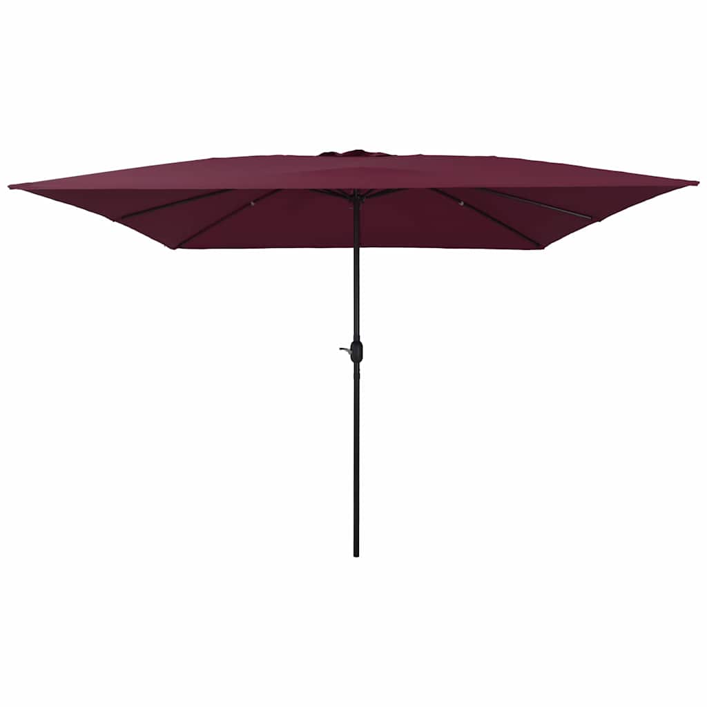 Vidaxxl Gartensonnenschirm Bordeauxrot 295 x 295 x 245 cm Polyester und Stahl