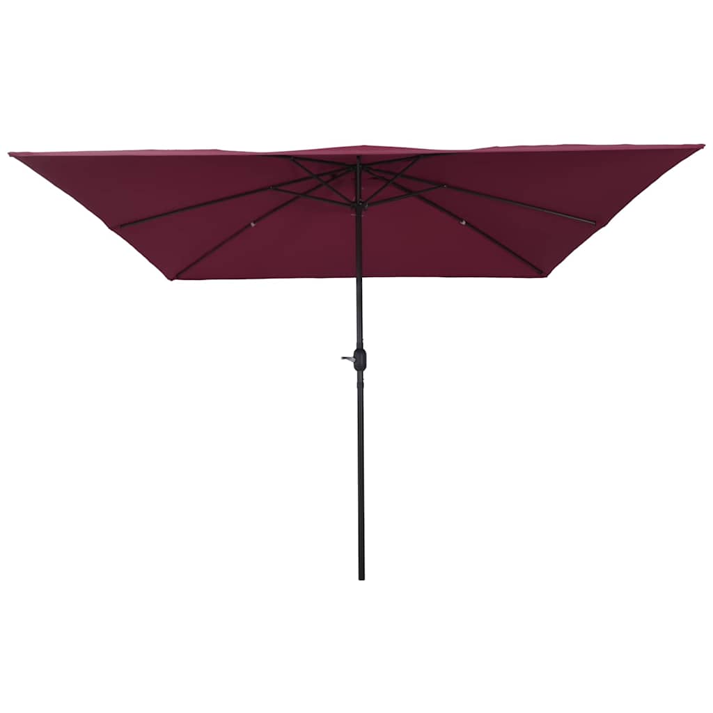 Vidaxxl Gartensonnenschirm Bordeauxrot 295 x 295 x 245 cm Polyester und Stahl