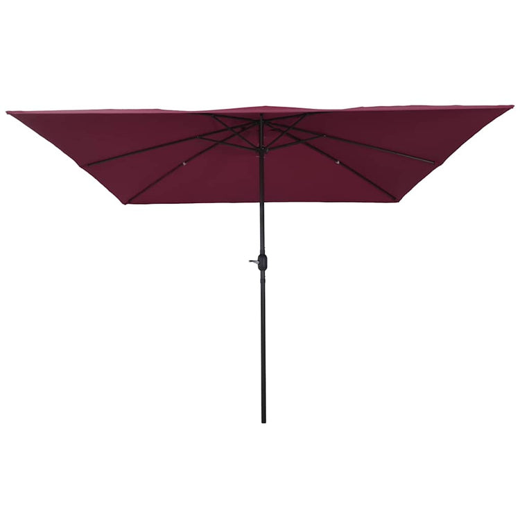 Vidaxxl Gartensonnenschirm Bordeauxrot 295 x 295 x 245 cm Polyester und Stahl