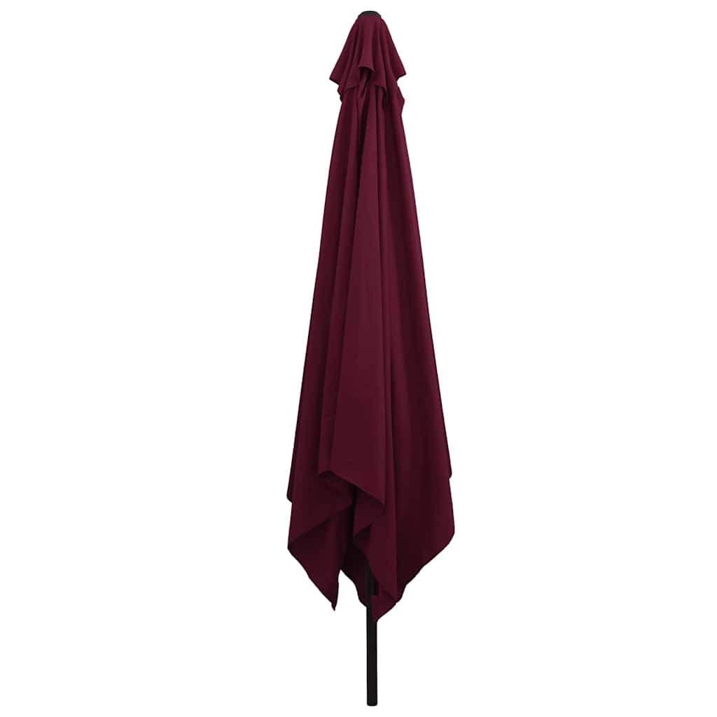 Vidaxxl Gartensonnenschirm Bordeauxrot 295 x 295 x 245 cm Polyester und Stahl