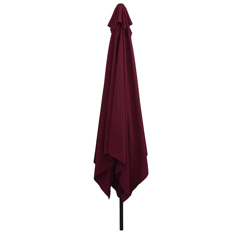 Vidaxxl Gartensonnenschirm Bordeauxrot 295 x 295 x 245 cm Polyester und Stahl