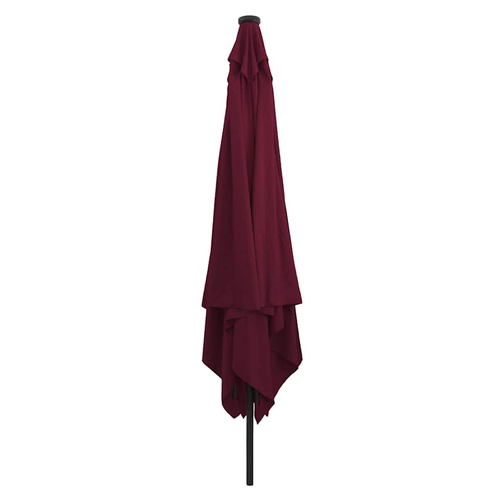 Vidaxxl Gartensonnenschirm Bordeauxrot 295 x 295 x 245 cm Polyester und Stahl