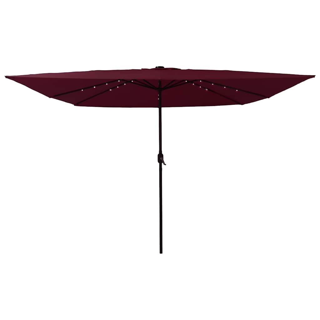 Vidaxxl Gartensonnenschirm Bordeauxrot 295 x 295 x 245 cm Polyester und Stahl