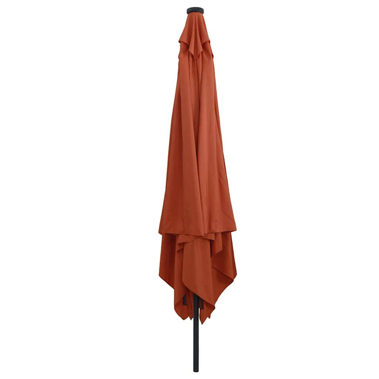 Vidaxxl Gartensonnenschirm Terrakotta 295 x 295 x 245 cm Polyester und Stahl