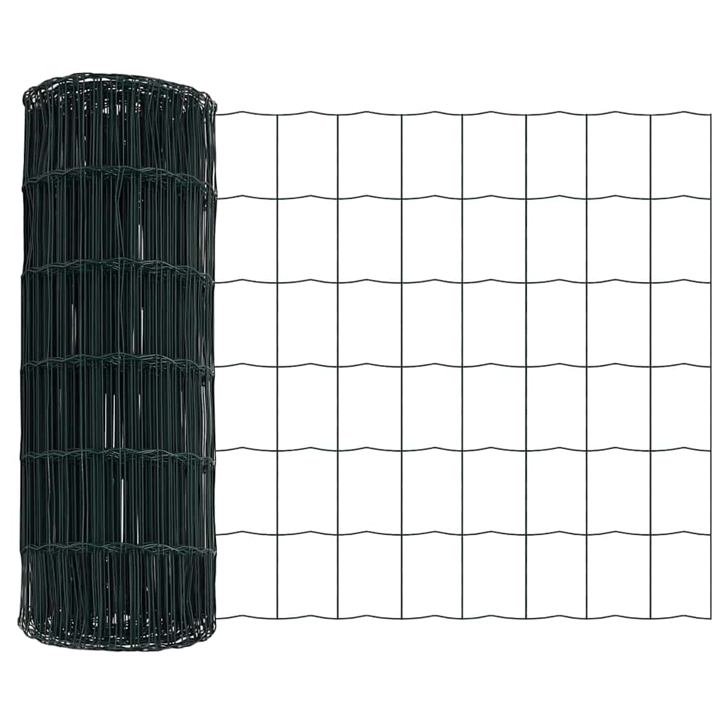 Vidaxx Eurozaun Grün 0,8 x 25 m PVC-beschichtetes Eisen