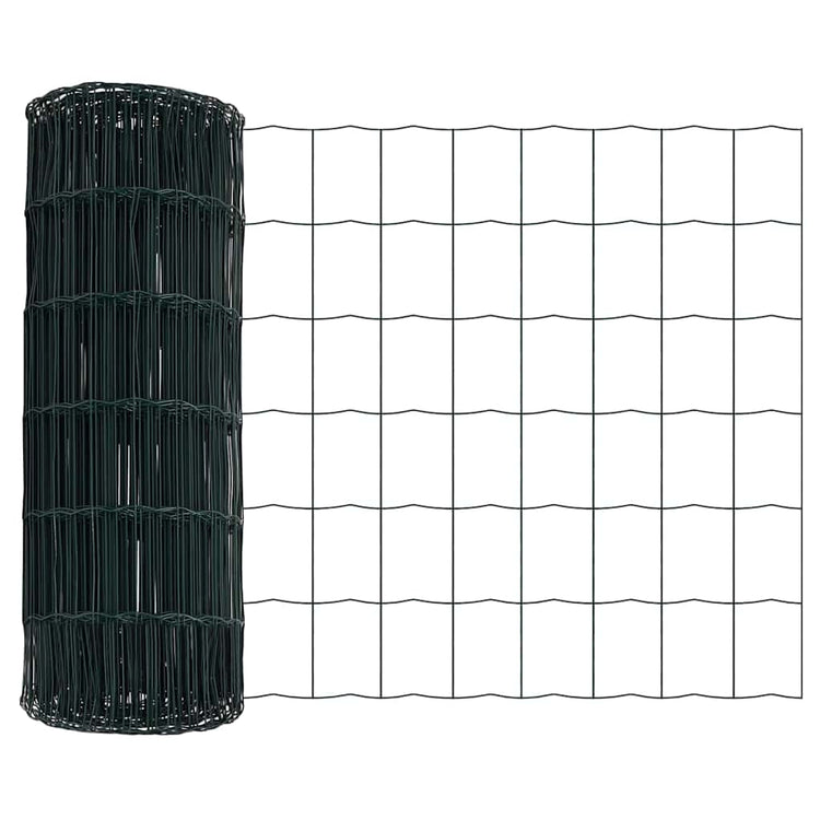 Vidaxx Eurozaun Grün 0,8 x 25 m PVC-beschichtetes Eisen