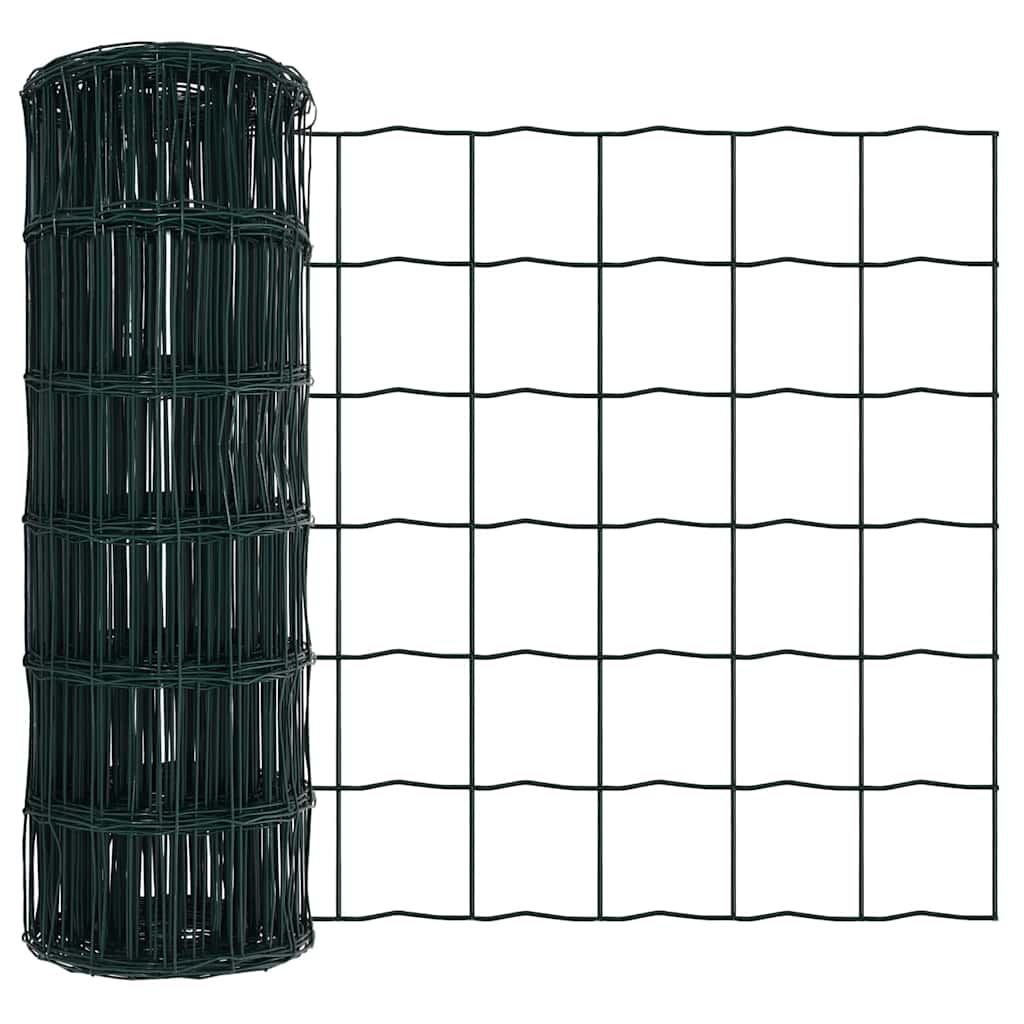 Vidaxx Eurozaun Grün 0,6 x 25 m PVC-beschichtetes Eisen