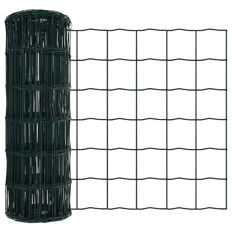 Vidaxx Eurozaun Grün 0,6 x 25 m PVC-beschichtetes Eisen