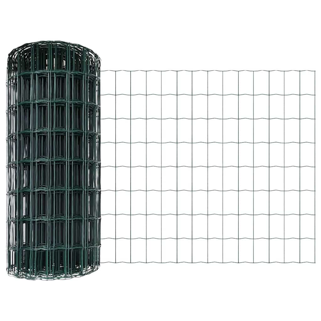 Vidaxx Eurozaun Grün 0,6 x 50 m PVC-beschichtetes Eisen