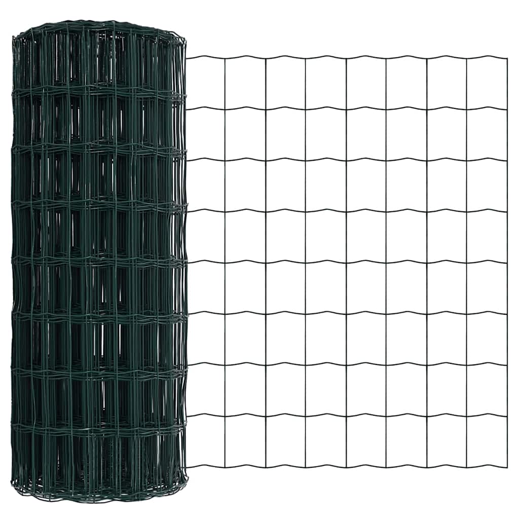 Vidaxx Eurozaun Grün 0,6 x 10 m PVC-beschichtetes Eisen