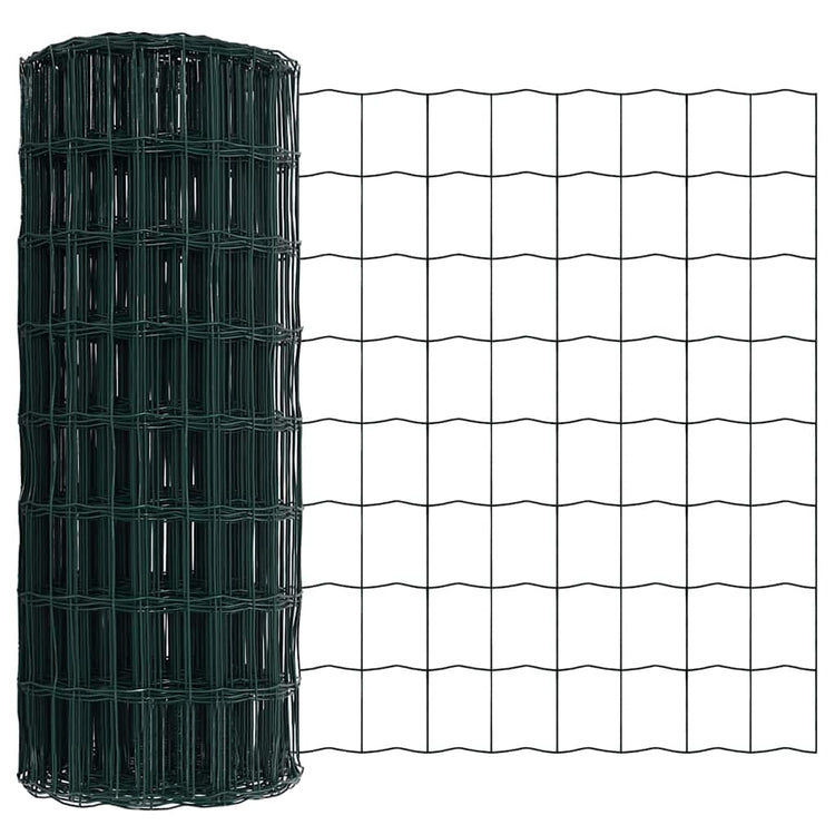 Vidaxx Eurozaun Grün 0,6 x 10 m PVC-beschichtetes Eisen