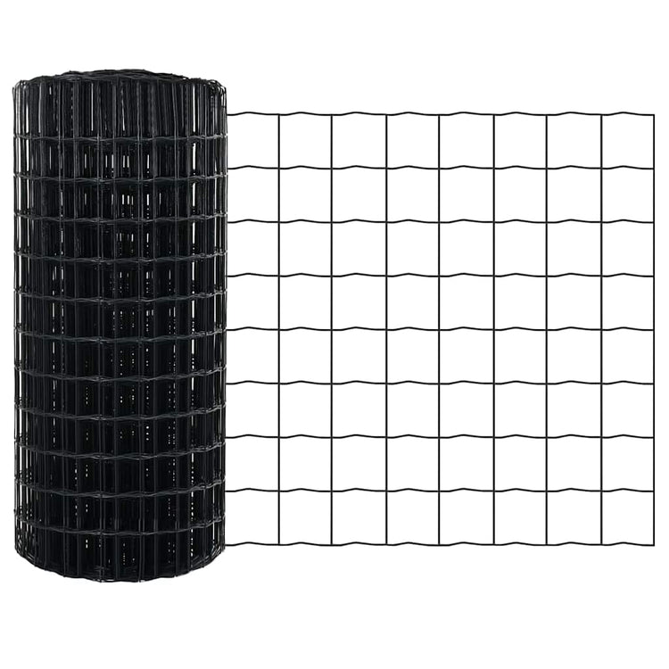 Vidaxx Eurozaun grau 0,8 x 10 m PVC-beschichtetes Eisen
