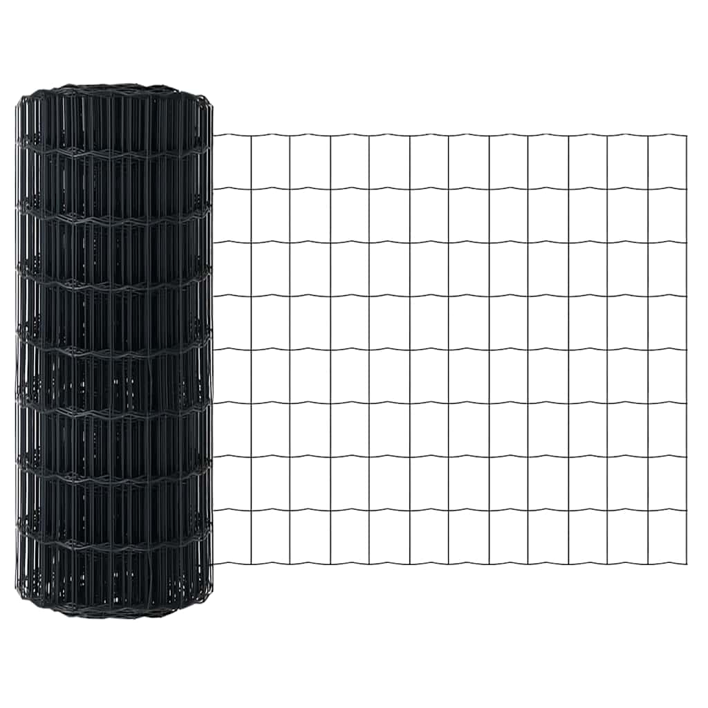 Vidaxx Eurozaun grau 0,6 x 10 m PVC-beschichtetes Eisen