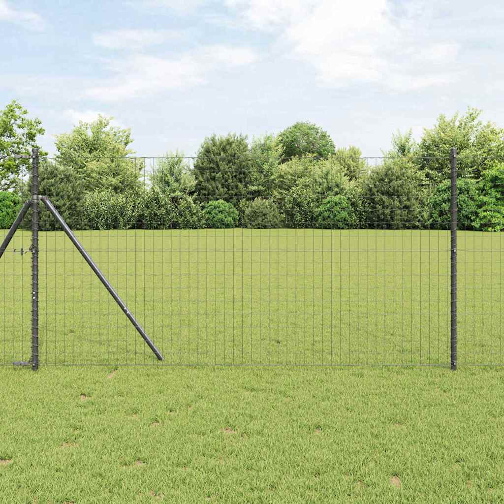 Vidaxx Eurozaun grau 1 x 10 m PVC-beschichtetes Eisen
