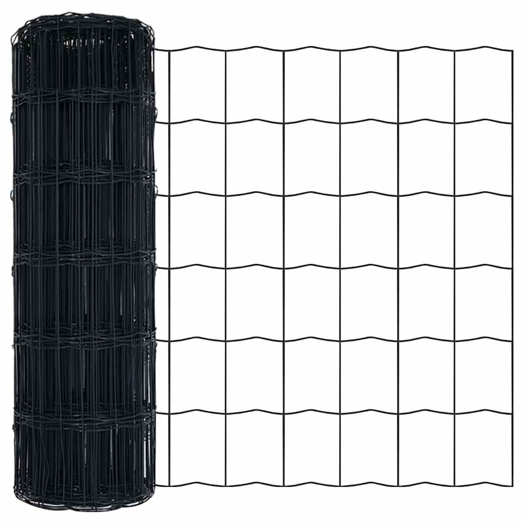 Vidaxx Eurozaun grau 0,4 x 10 m PVC-beschichtetes Eisen