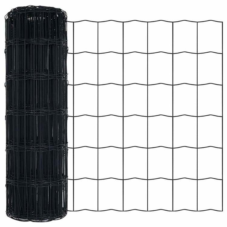 Vidaxx Eurozaun grau 0,4 x 10 m PVC-beschichtetes Eisen