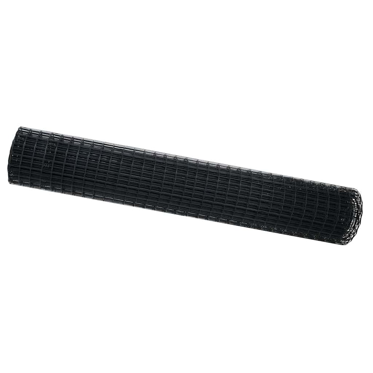 Vidaxx Eurozaun grau 1,5 x 10 m PVC-beschichtetes Eisen